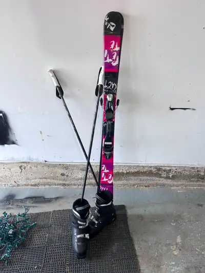 Women’s skis with boots and poles, View more