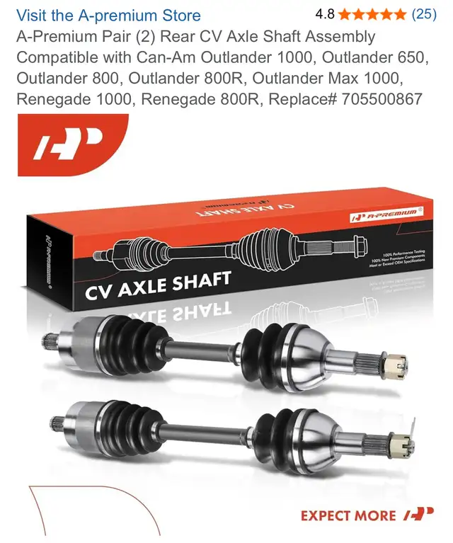 A-Premium Pair (2) Rear CV Axle Shaft Assembly in ATV Parts, Trailers & Accessories in City of Toronto - Image 10