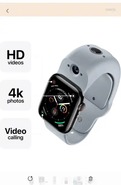 APPLE WRISTCAM WATCH ⌚ WITH 2 CAMERAS RET $351 TAXES NEW, View more