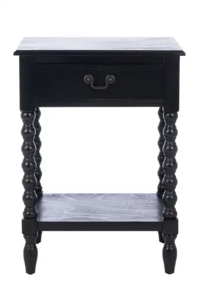 Table de chevet Safavieh Athena noire en bois avec tiroir, View more