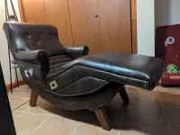 Leather lounge electric reclining chair