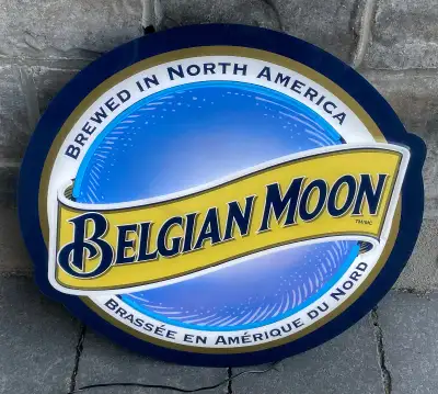 Vintage “Belgian Moon” Bar Wall Light Box, View more
