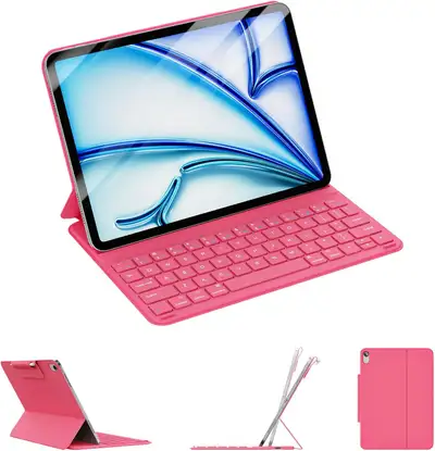 NEW iPad Air 11-inch Case with Keyboard - Hot Pink, View more