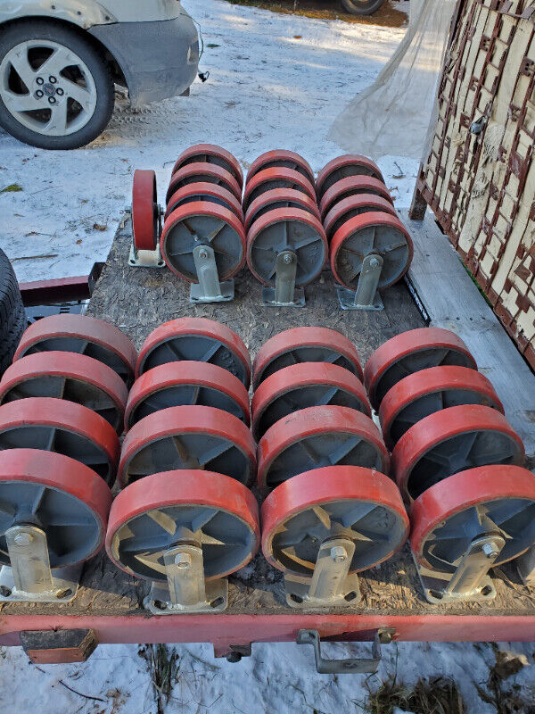 New Heavy Duty 8x2 Poly/Steel Rigid & Swivel Caster Wheels Other
