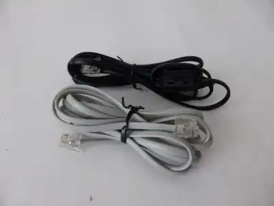 Two Telephone Cables - RJ11 ~1.8m (5' 10") in length and RJ11 AWM 20251 26AWG. ~2m (6' 6") in length...