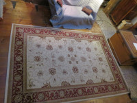 Large Red and Cream Area Rug