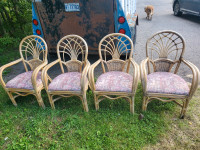 4 chaises en rotin