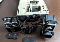 Mamiya C22 camera + 80mm + 65mm + 135mm + rackover