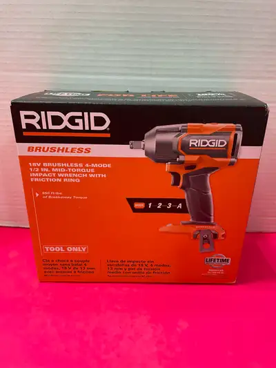 RIDGID 4-MODE 1/2” MID TORQUE IMPACT WRENCH R86012B, View more