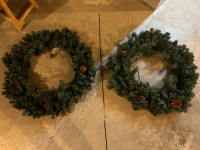 Outdoor Christmas wreaths - two - Pre lit