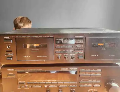 Yamaha KX-W332 Vintage Double Cassette Player, View more