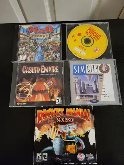 Computer Games, Sim City, Casino Empire, Circus Tycoon, Rocket M, View more