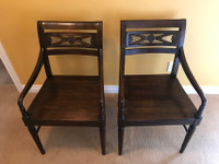 Acacia Hardwood Dining Chairs - Cross-Hatch Design - Set of 4