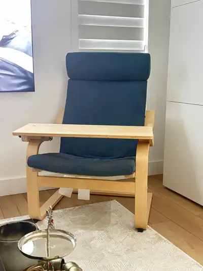IKEA Poang Armchair with removable table and laptop stand, View more