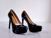 Black Chinese Laundry High Heels (6.5M) (Shiny, Formal) - NEW