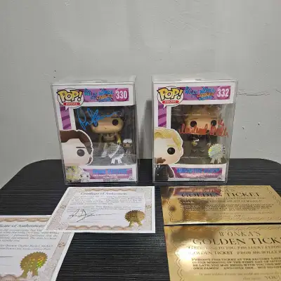 Funko pop signed willy wonka set, View more