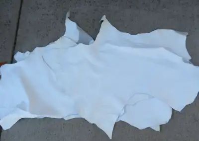 Leather Hide – White - $2/sq ft Various leather pieces of white available starting around 4 sq ft an...