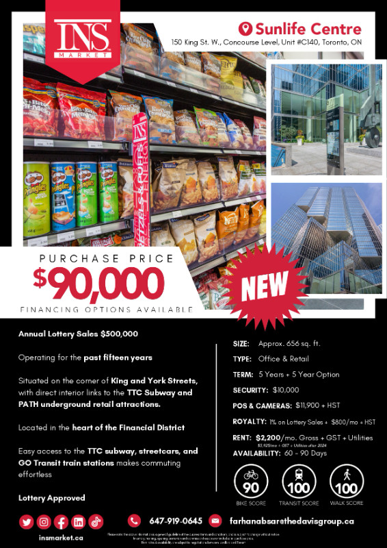 INS Market Convenience at Sunlife Center in Other Business & Industrial in City of Toronto