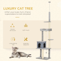 Cat Tree Floor to Ceiling Cat Tower Height Adjustable( 85-101 In