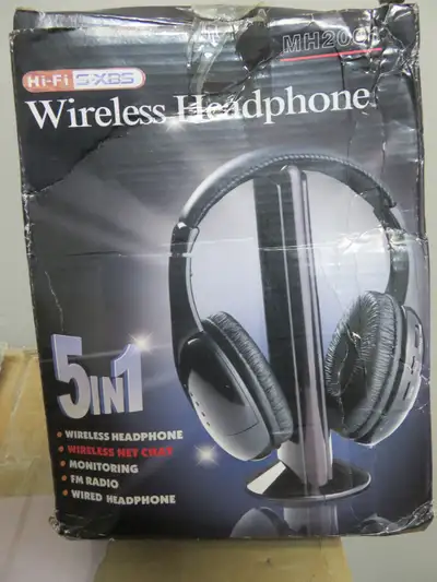 MH2001 Hi-Fi 5 in 1 Wireless Headphone + Receiver + Emitter (Bla, View more