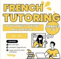 French tutoring grade 1-6 