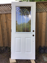 2ft 10" W x 79"H Entry door w/ glass insert - great condition