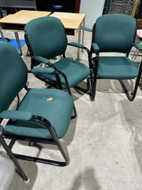 Dark Green Metal Cloth Reception Chairs