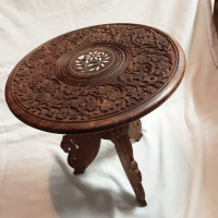 Antique Asian Hardwood Table Accent Chai Coffee Plant Stand 