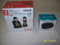 vtech 2 handset and westclox clock #0678