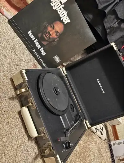 Record player, used once. Just been collecting dust in my closet, everything works great! Comes with...