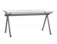 Glass desk with iron base (Structube Studio, 60" long)