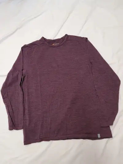 Men’s Burgundy Cloudveil 100% Merino Wool Base Layer Top XL, View more