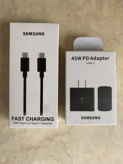 SAMSUNG FAST CHARGER 45W Adapter With 1 Cable & Box in Cables & Connectors in Mississauga / Peel Region - Image 2