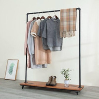 SEALED - 13.7"D x 47"W x 59"H - Industrial Pipe Clothing Rack - 