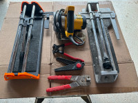 Wet Tile Saw plus 2 Tile Cutters and  Hand tools