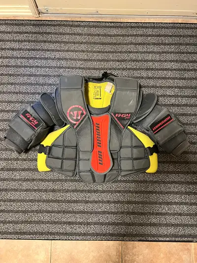 Warrior goalie chest protector. Size JR large/x large. Great condition. $80