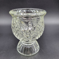 Vintage Avon Clearfire Transparent Candle Holder Glass Tulip Pin