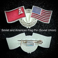 Soviet and American Flag Pin (Shipping Available)