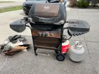 BBQ , cover and two propane tanks