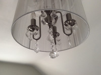 Artcraft lighting LED flush mount brushed nickel chandelier