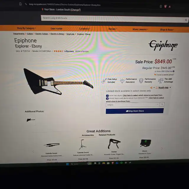 Epiphone Explorer with Katana and Pedal in Guitars in London - Image 4
