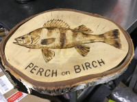 2 INCH THICK WOOD CARVING "PERCH ON BIRCH"