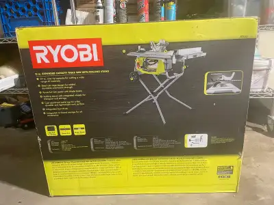 Get ready to tackle any project with this brand new Ryobi 10-inch expanded capacity table saw, featu...