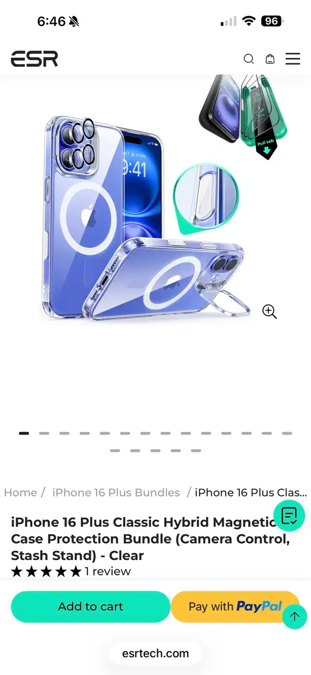 iPhone 16 Plus ESR case with kickstand - clear in Cell Phone Accessories in Kingston - Image 2