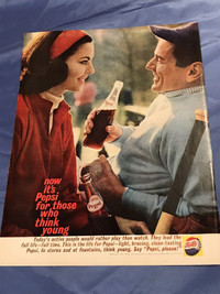 1961 Pepsi Cola Baseball Original Magazine Ad