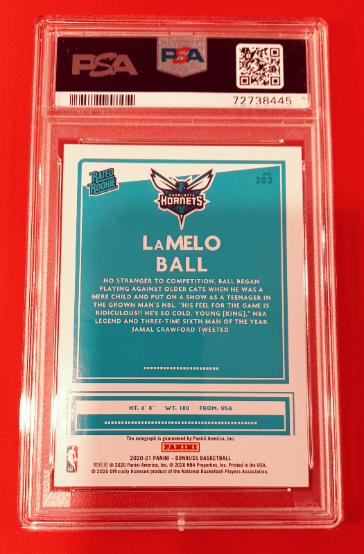 Lamelo Ball Autographed rookie, short print of /20, PSA9 graded | Arts