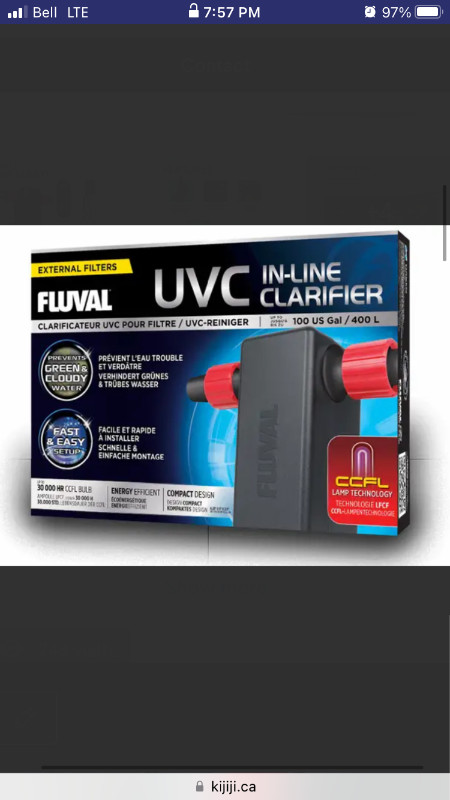 Fluval UV Clarifier up to you 100g (Brand NEW in box Sealed) in Other Pets for Rehoming in Markham / York Region