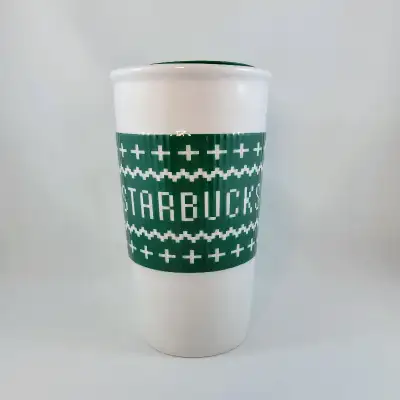 Starbucks Travel Mug 2016 With Lid 3-D Faux Coozie And Knitted W, View more