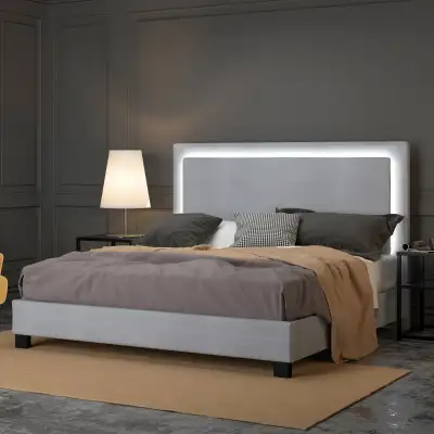 PLATFORM BED KING SIZE, LUMINA BRAND NEW W/LIGHT(FREE DELIVERY), View more
