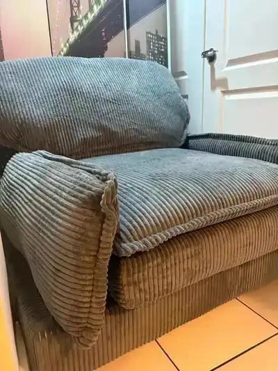 New Gray big armless corduroy chair, View more